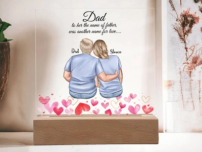 Dad and Daughter Acrylic Square Plaque acrylic square plaque