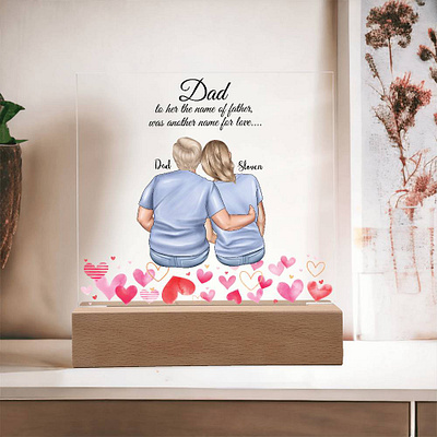 Dad and Daughter Acrylic Square Plaque acrylic square plaque