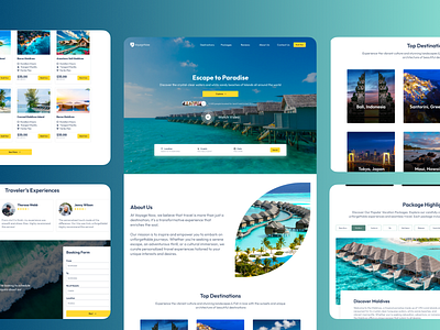 VoyageNow Landing Page: Inspiring Your Next Adventure booking card figma landing page productdesign travel travelbooking travelinspiration travelling ui ux