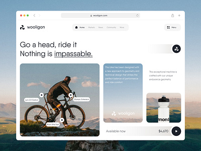 Wooligon Cycling Website Design app bike biking branding clean cycling cyclist ecommerce gallery landing landing page smart store tracker ui ux web web design website wheels