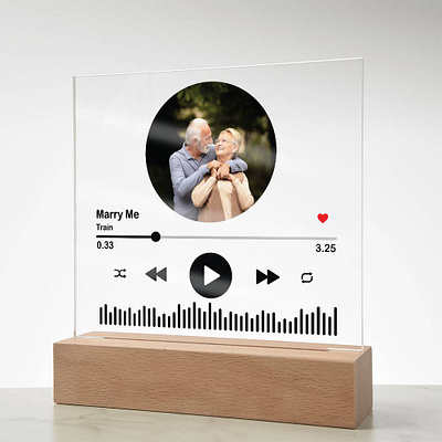 Couple Music Themed Acrylic Square Plaque acrylic square plaque