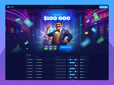 Lottery betting bingo casino casino banner casino game casino home page crypto game gambling gambling bet game design game ui igaming jackpot lottery lucky wheel mini game online casino poker ui casino ui ux crypto