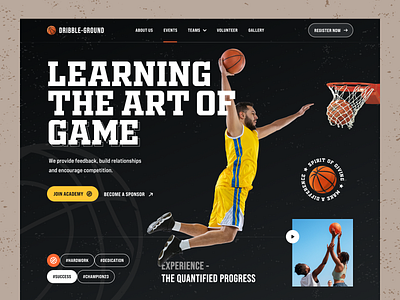 Basketball Training Academy website academy basketball basketball game basketball learning basketball training coach dunk hoopes jordan kobe bryant lakers landing page nba nike sports training web design webdesign website website design