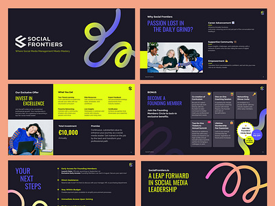 Presentation Design-Social Frontiers branding design funding google slide graphic design illustration investor logo pitch deck powerpoint template presentation presentation design seed template ui