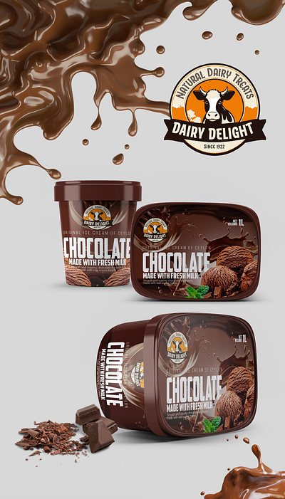 Tub Packaging Design chocolate ice cream label design packaging packaging design