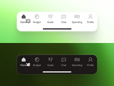 finpal: AI Finance Assistant App - Tab Bar Component UIUX ai finance app ai finance companion app bar app bar ui clean dark mode figma ui kit finance app finance ui kit gradient green minimal modern simple tab tab bar tab bar component tab bar design tab bar ui tab ui