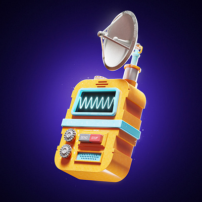 3D SCI-FI Walkie Talkie 3d 3d icon 3d model 3d website blender hard surface lighting render rendering sci fi walkie talkie