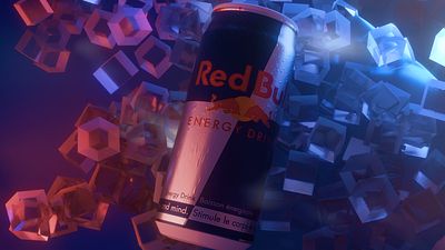 Redbull product design did some post processing on adobe effects 3d animation modeling