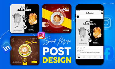 Creative social media post design for Facebook and Instagram branding business design facebook post design graphic design illustration instagram post logo social media post design template vector