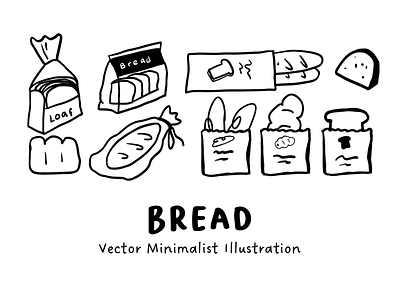 Minimalist Bread Vector – Clean and Simple Bakery Design bakery packaging illustration