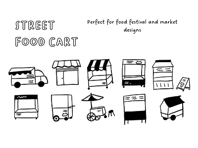 Street Food Cart Vector – Urban Culinary Illustration vector food cart