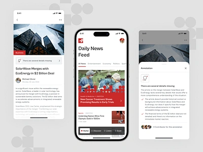 Frontline News - News App app article clean design fake news feed media minimal mobile app news news app newsfeed newspaper read reading social app ui user interface ux