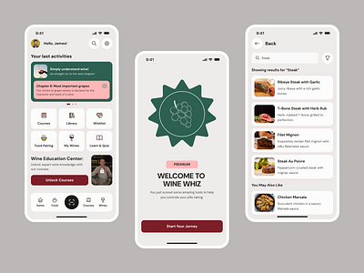 Wine Learn App — Wine Whiz app design interface ios learn app mobile app mobile design ui uiux ux web web design web design inspiration wine wine app