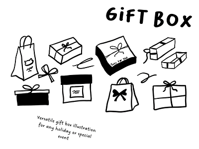 Gift Box Illustration – Simple and Elegant Present Design gift themed branding