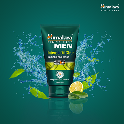 Himalaya Men Instant Oil Clear Face Wash adobe branding color design graphic design illustrator logo manipulation photo photoshop post social media