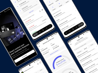 Fintech Mobile App UI - Banking Made Simple bank account button cards donut fintech graph loans menu mobile mobile app splash screen transactions welcome screen