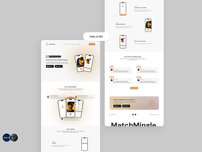 Mobile App Landing Page #DailyUI #Day003 #Webdesign #uiux design landingpage ui uiux
