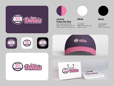 Power Donuts Logo branding business donut donuts food logo logos mockup modern simple