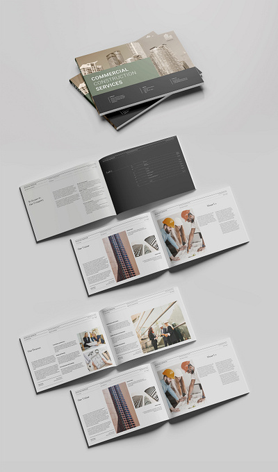 Brochure Design Commercial Construction Services (Print Design) branding graphic design layout design