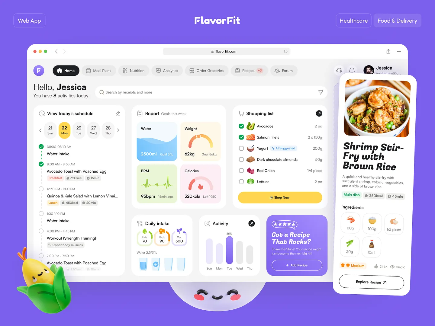 Innovative Food Delivery Website Design: FlavorFit