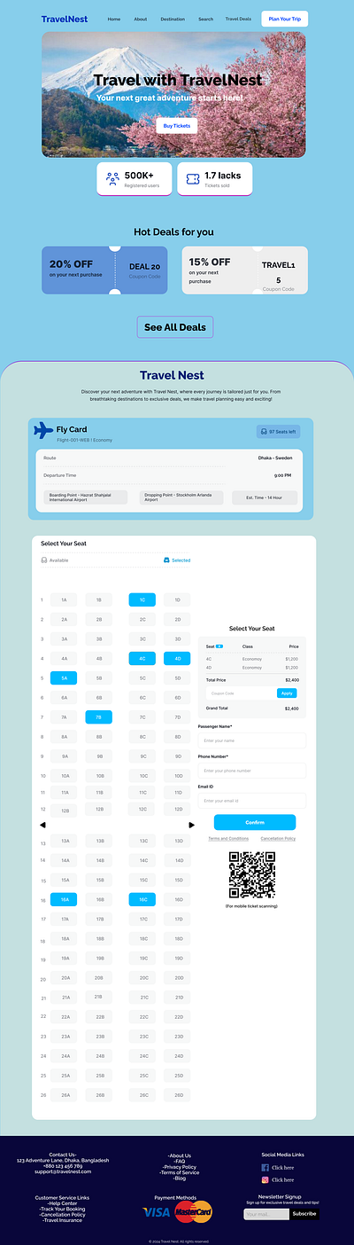 Travel Nest Ticket booking website app branding design graphic design interface landing page logo ui ui design uiux website website design
