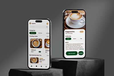 Coffee App UI Design app design app ui app ui kit branding coffee app ui design design graphic design logo mockup design ui ui design uiux ux