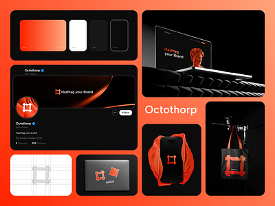 Octothorp brand identity brand logo branding concept art gradient logo graphic design hastag logo logo logomark minimal modern modern logo orange logo social media social media post trending logo ui ui design ui ux web design