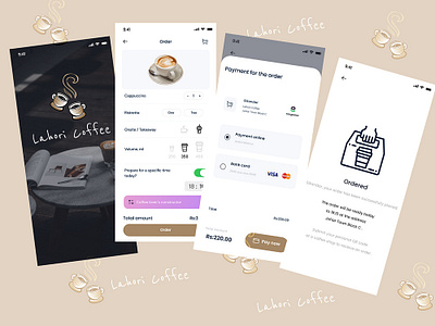 Lahori Coffee Application adobexd animation application figma graphic design screens ui ux