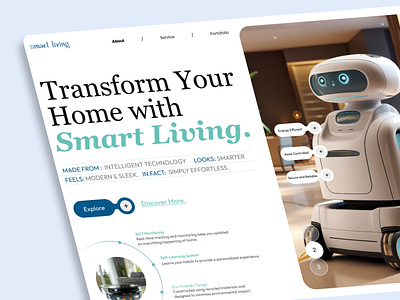 Smart Living // Home Automation // 2024 branding design landing page minimal popular shot smart technology ui uidesign website