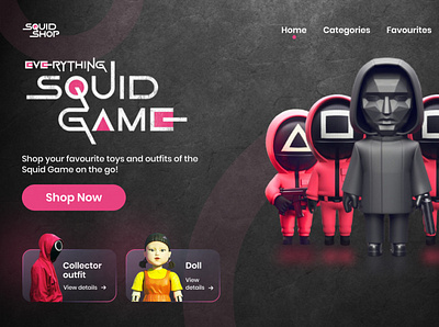 Squid Game Website Design adobexd animation branding design designs figma graphic design illustration motion graphics ui