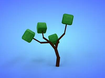 Voxel Tree 2.1 Model - 3D Lowpoly Game Asset voxedit