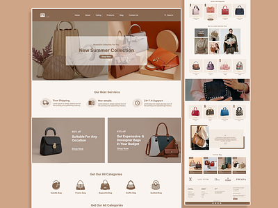 Purse Webpage Design branding design graphic design purse webpage design ui ux web banner web design webpage website design