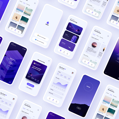 Mindfulness App UI concept 3d graphic design meditation mindfulness mobile app sleep soft ui ui