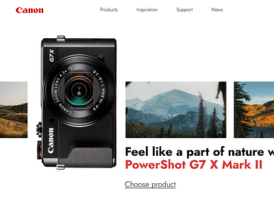 Website first page design for Canon product design graphic design ui ux