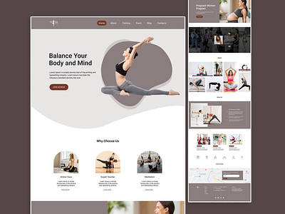 Yoga Webpage Design branding design graphic design ui ux web ui website design yoga webpage design yoga website