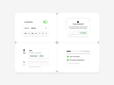 Monotree – features sections animation app bento features grid ill illustration landing page motion graphics product website productivity app saas product saas website todo list visual identity workforce app