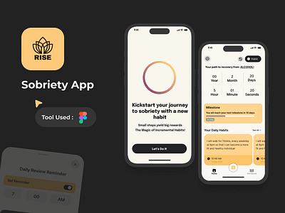 Transforming addiction recovery with a Mobile app addictionrecoveryapp aiinhealthcare androidapp figma habit tracking habittracker healthandwellnessapp iosapp mobileappdesign progresstrackingapp uiinspiration uxdesign uxforhealth