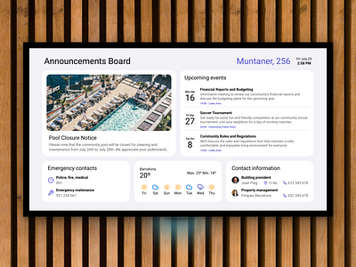 Announcements Board ui