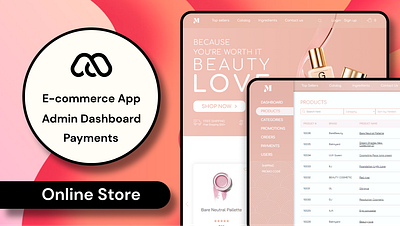 Сosmetics store - Online Shop - No code Web Template beauty bubble bubble io bubble.io cosmetic dashboard design e commerce make up mindforapps no code shop store template ui