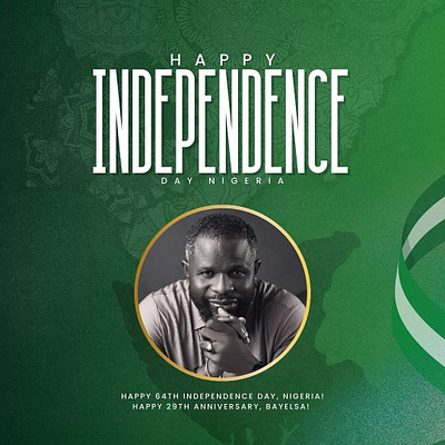 HAPPY 64TH INDEPENDENCE DAY, NIGERIA graphic design