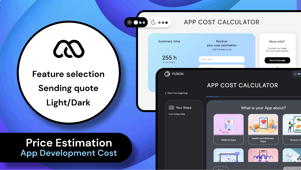 App Cost Estimator – No-Code Template for Agencies app cost app development app development cost app features bubble bubble io bubble.io cost calculator design mindforapps no code price estimation template ui ux