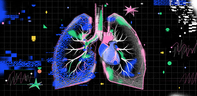 Diagnosing Pulmonary Hypertension with TabMixer (AI) ai artificial intelligence heart illustration lungs texture tooploox