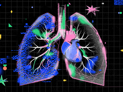 Diagnosing Pulmonary Hypertension with TabMixer (AI) ai artificial intelligence heart illustration lungs texture tooploox