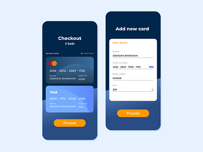 Daily UI #002 | Credit Card Checkout blockchain blue branding clean credit card ui cta design functional icon illustration logo mobile screen ui