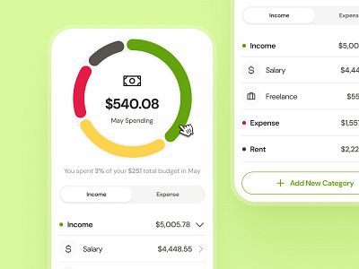 finpal: AI Finance Assistant App - Smart Budgeting Overview UIUX ai finance app ai finance assistant budget app budget ui budgeting app budgeting ui chart ui clean finance app finance assistant finance companion finance ui finance ui kit green minimal modern pie chart ui simple soft spending ui