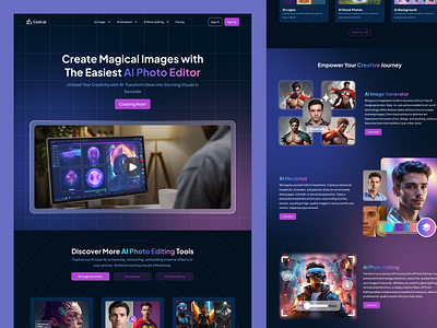 UI LANDING PAGE - AI IMAGE GENERATOR WEB ai generator landing page landing page design ui ui design uiux web design