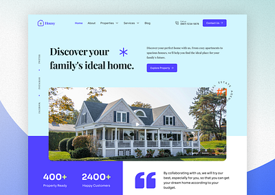 Housy Real Estate Landing page figma landing page figma website landing page landing page design real estate business website real estate landing page real estate website sabbiruiux web design