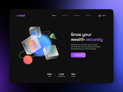 Fintech landing page | Free graphic pack crypto design figma ui kit finance fintech fintech landing page graphic design graphic pack icon pack icons illustration illustration pack landing page design landing page ui ui ui icons ui kit vector vector art web design