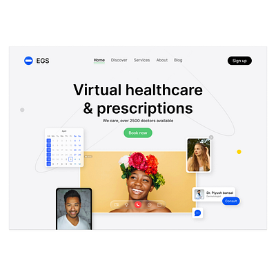 Hero exploration for EGS : A virtual healthcare application 3d animation branding graphic design logo motion graphics ui