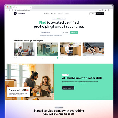 UnifiedUI — Hero Section design digital business fintech hero section landing landing page tech business ui ui design unified ui unifiedui ux web design website